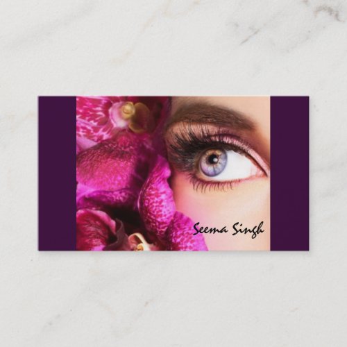 Makeup artist flower business card