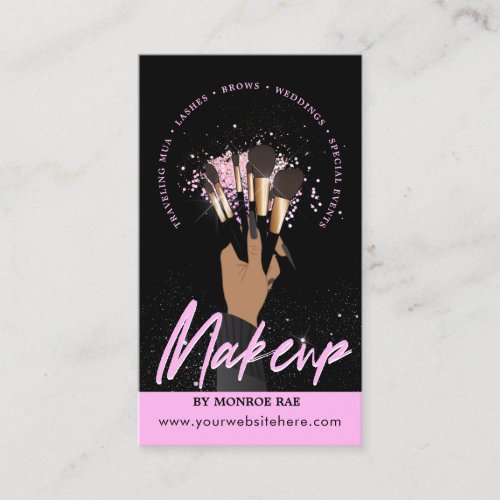 Makeup Artist Glam MUA Beauty Salon Logo Business  Business Card