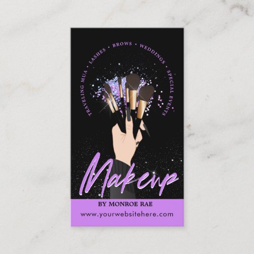 Makeup Artist Glam MUA Beauty Salon Logo Business  Business Card