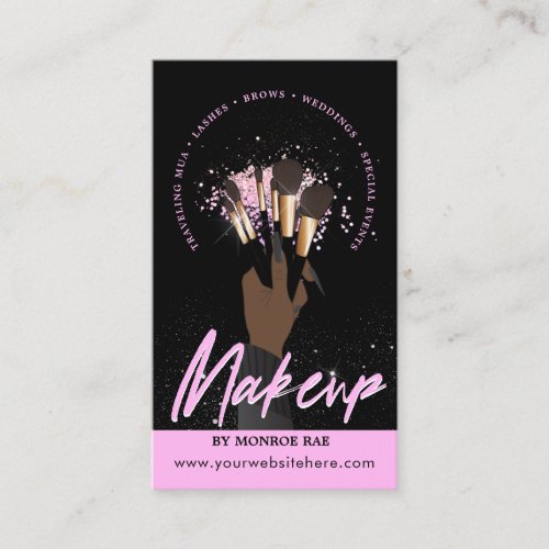 Makeup Artist Glam MUA Beauty Salon Logo Business  Business Card