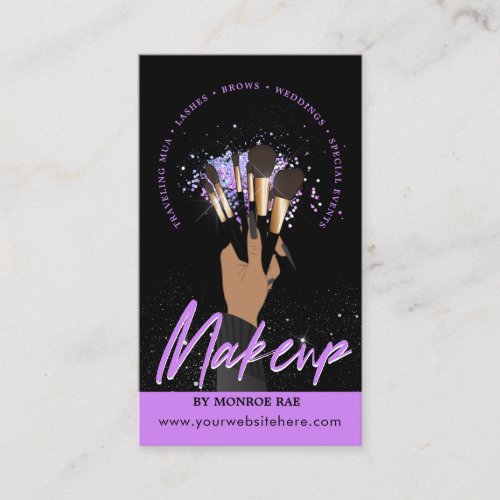 Makeup Artist Glam MUA Beauty Salon Logo Business Card