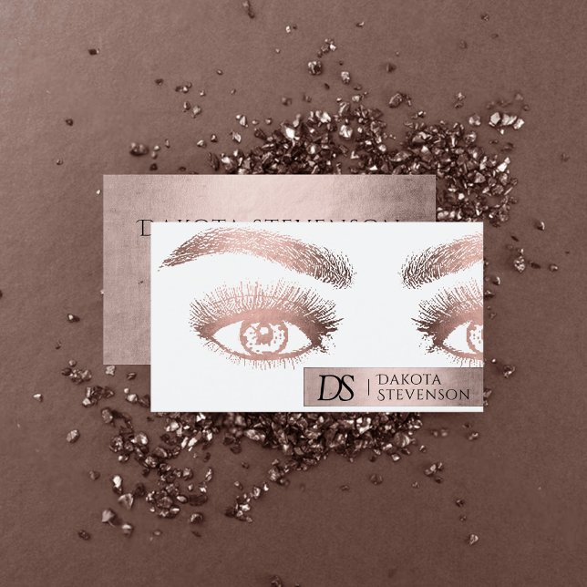 Makeup Artist | Glamorous Copper Rose Gold Business Card (Creator Uploaded)