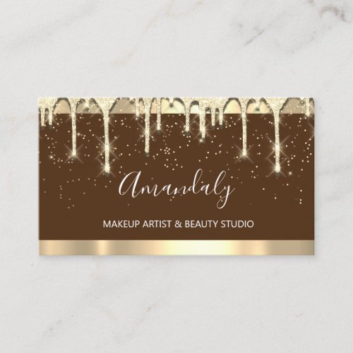 Makeup Artist Glitter  3dEffect Drips Confetti Lux Business Card