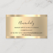 Makeup Artist Glitter Gold Framed Spark Glitter Business Card (Back)