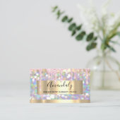 Makeup Artist Glitter Gold Framed Spark Glitter Business Card (Standing Front)