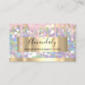 Makeup Artist Glitter Gold Framed Spark Glitter Business Card (Front)