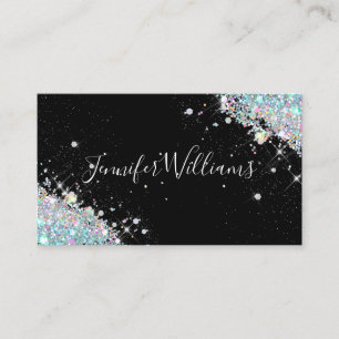 Makeup Artist Glitter Holographic Glitter Modern B Business Card