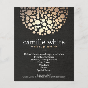 Makeup Artist Gold Circles Beauty Salon Menu Flyer