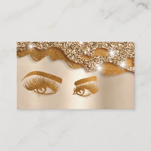 Makeup artist gold Eye Beauty Salon dripping gold Business Card