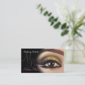 Makeup Artist Gold Eye Business Card (Standing Front)