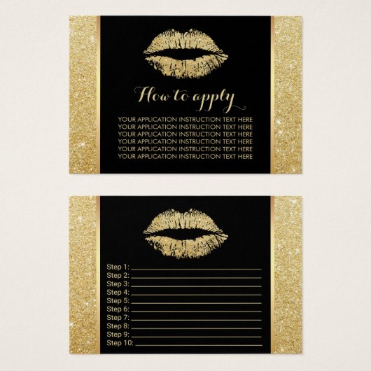 Makeup Artist Gold Lips Application Instructions (Front & Back)
