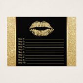 Makeup Artist Gold Lips Application Instructions (Back)