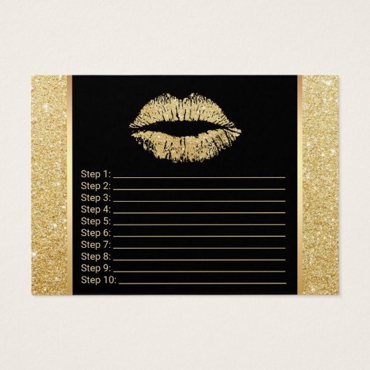 Makeup Artist Gold Lips Application Instructions (Back)