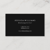 Makeup Artist Gold Lips Black Business Card (Back)