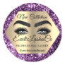 Makeup Artist Gold Purple Eyelash Cleaner  Classic Round Sticker