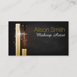 Makeup Artist / Golden Sparkle Mascara Business Card
