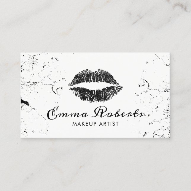 Makeup Artist Goth Chic Black Lips Salon Business Card (Front)