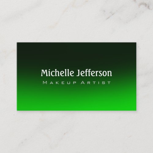 Makeup Artist Green Black Background Business Card