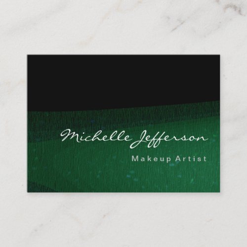 Makeup Artist Green Black Chubby Business Card