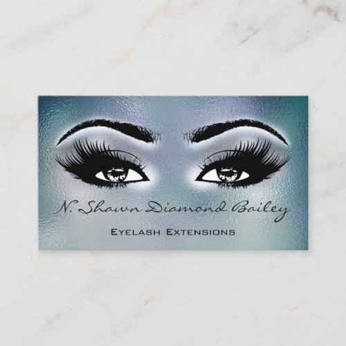 Makeup Artist Green Eyelash Smoky Blue Eye Business Card