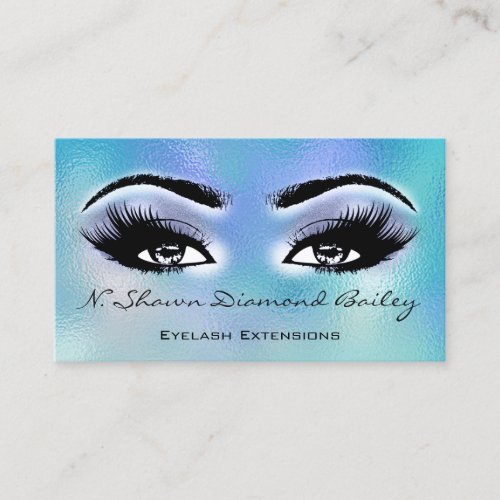 Makeup Artist Green Eyelash Smoky Blue Ocean Business Card