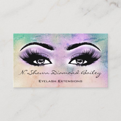 Makeup Artist Green Eyelash Smoky Blue Violet Business Card