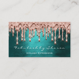 Makeup Artist Hair 3D Effect Drips Rose Black Business Card