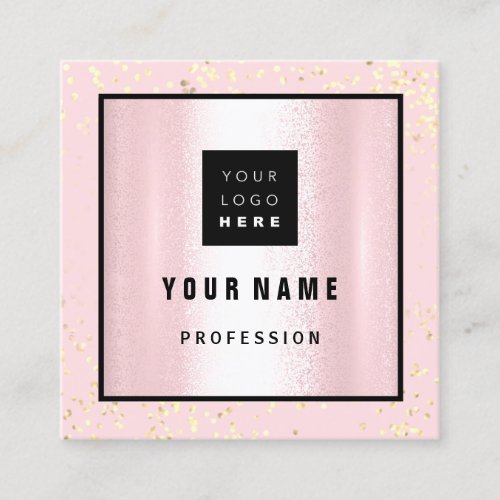Makeup ARTIST Hair Dresser Pink Logo QR CODE Square Business Card