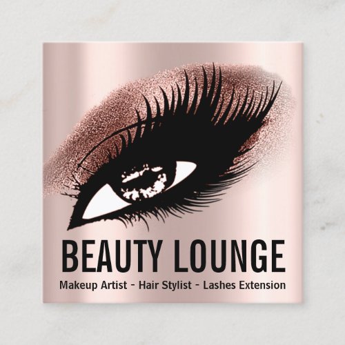 Makeup Artist Hair Eyelash Lux Rose Professional Square Business Card
