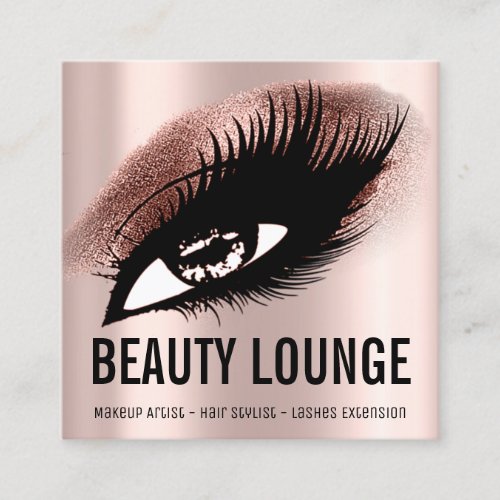 Makeup Artist Hair Eyelash Lux Rose Professional Square Business Card