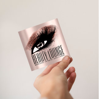 Makeup Artist Hair Eyelash Lux Rose Professional Square Business Card