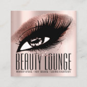 Makeup Artist Hair Eyelash Lux Rose Professional Square Business Card (Front)