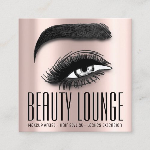 Makeup Artist Hair Eyelash Lux Rose QR CODE Square Business Card