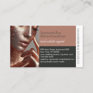 Makeup artist hair photo bold script business card