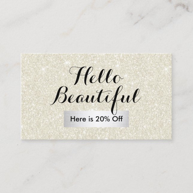 Makeup Artist Hair Salon Elegant Ivory Referral Card (Front)