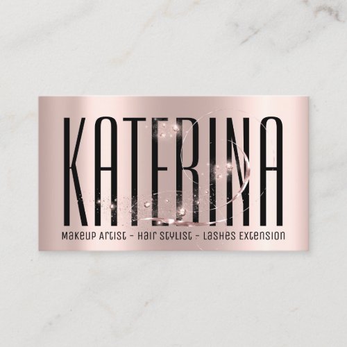 Makeup Artist Hair Salon Eyelash Rose Diamond Business Card