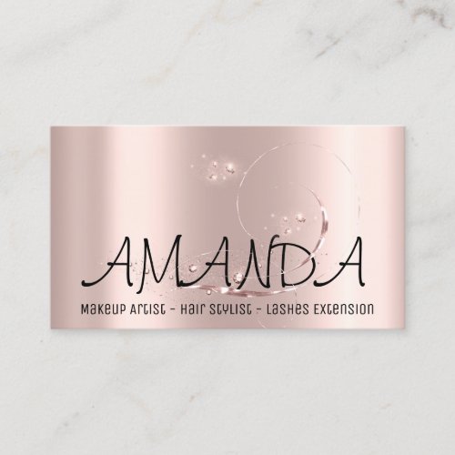 Makeup Artist Hair Salon Eyelash Rose Professional Business Card