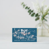 Makeup Artist Hair Salon Eyelash Smoky Blue Rose Business Card (Standing Front)