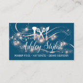 Makeup Artist Hair Salon Eyelash Smoky Blue Rose Business Card (Front)