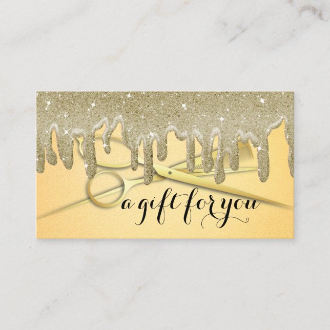 Makeup Artist Hair Salon Glitter Gift Card (Front)