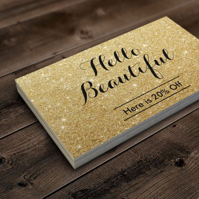 Makeup Artist Hair Salon Gold Glitter Referral
