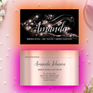Makeup Artist Hair Salon Lash Event Blogger Rose Business Card