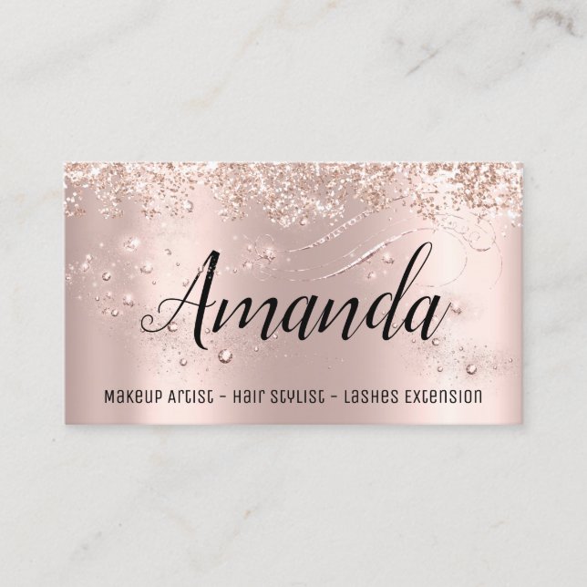Makeup Artist Hair Salon Lash  Event Blogger Rose Business Card (Front)