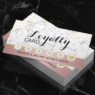 Makeup Artist Hair Salon Marble Rose Gold Loyalty Card