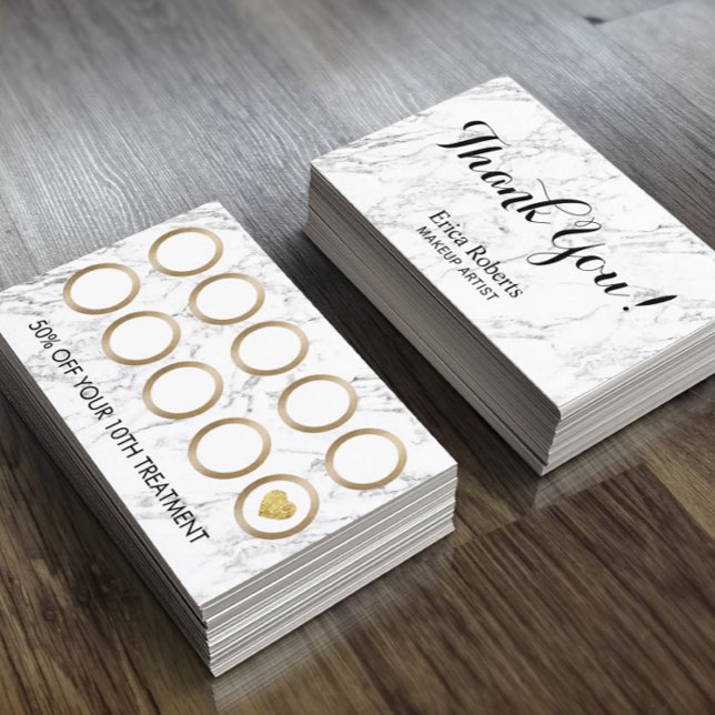 Makeup Artist Hair Salon Modern Marble Loyalty Card (Creator Uploaded)