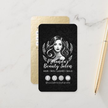Makeup Artist Hair Stylist Beauty Salon Lash Brows Appointment Card by ReadyCardCard at Zazzle