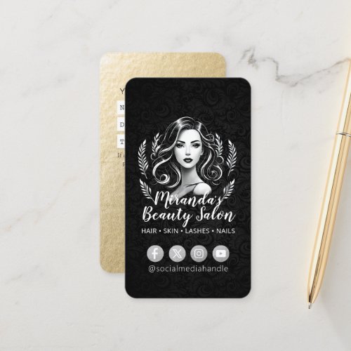Makeup Artist Hair Stylist Beauty Salon Lash Brows Appointment Card