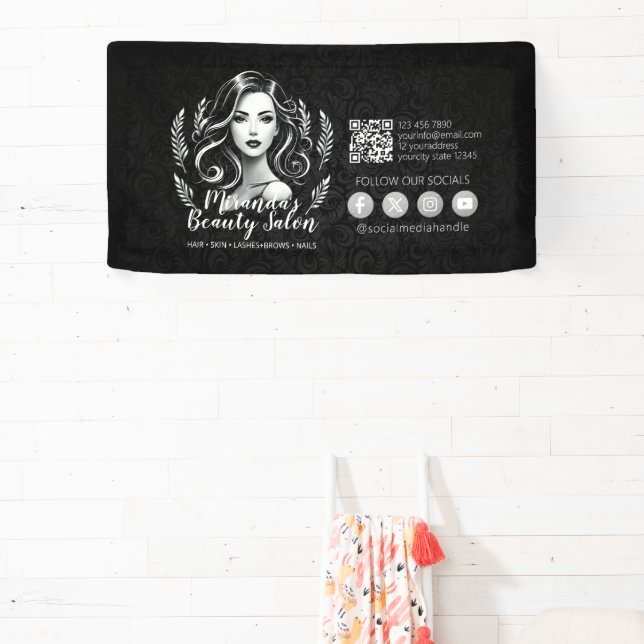 Makeup Artist Hair Stylist Beauty Salon Lash Brows Banner (Insitu)