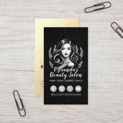 Makeup Artist Hair Stylist Beauty Salon Lash Brows Business Card