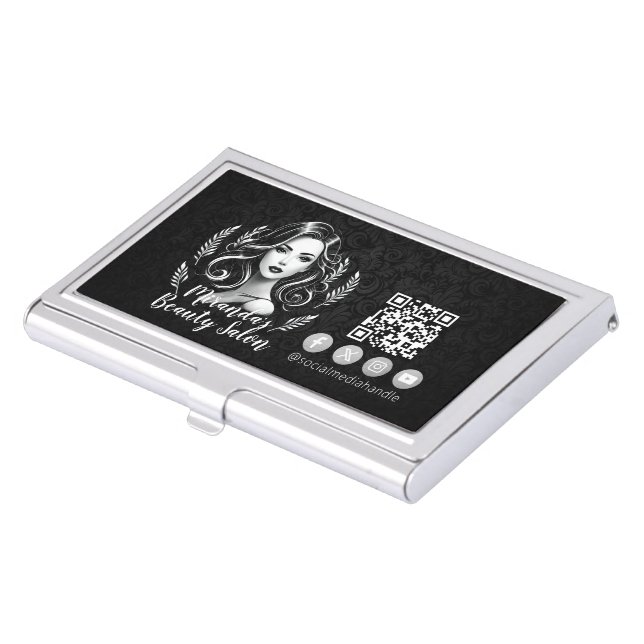 Makeup Artist Hair Stylist Beauty Salon Lash Brows Business Card Case (Front)